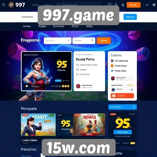 análise da interface do usuário do site 997.game